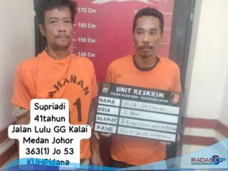 Reskrim Polsek Medan Baru Amankan 2 Pencuri Kabel Telkom